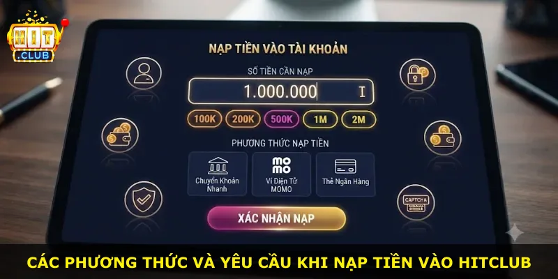 Các phương thức và yêu cầu khi nạp tiền vào Hitclub