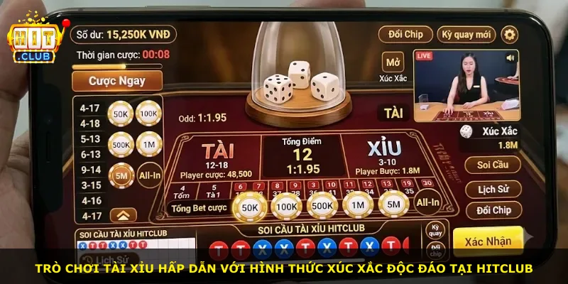 Trò chơi tài xỉu hấp dẫn với hình thức xúc xắc độc đáo tại Hitclub